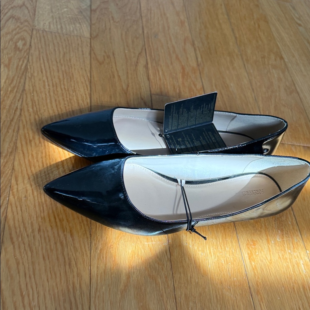Forever 21 Black Patent Pointed Ballet Flats